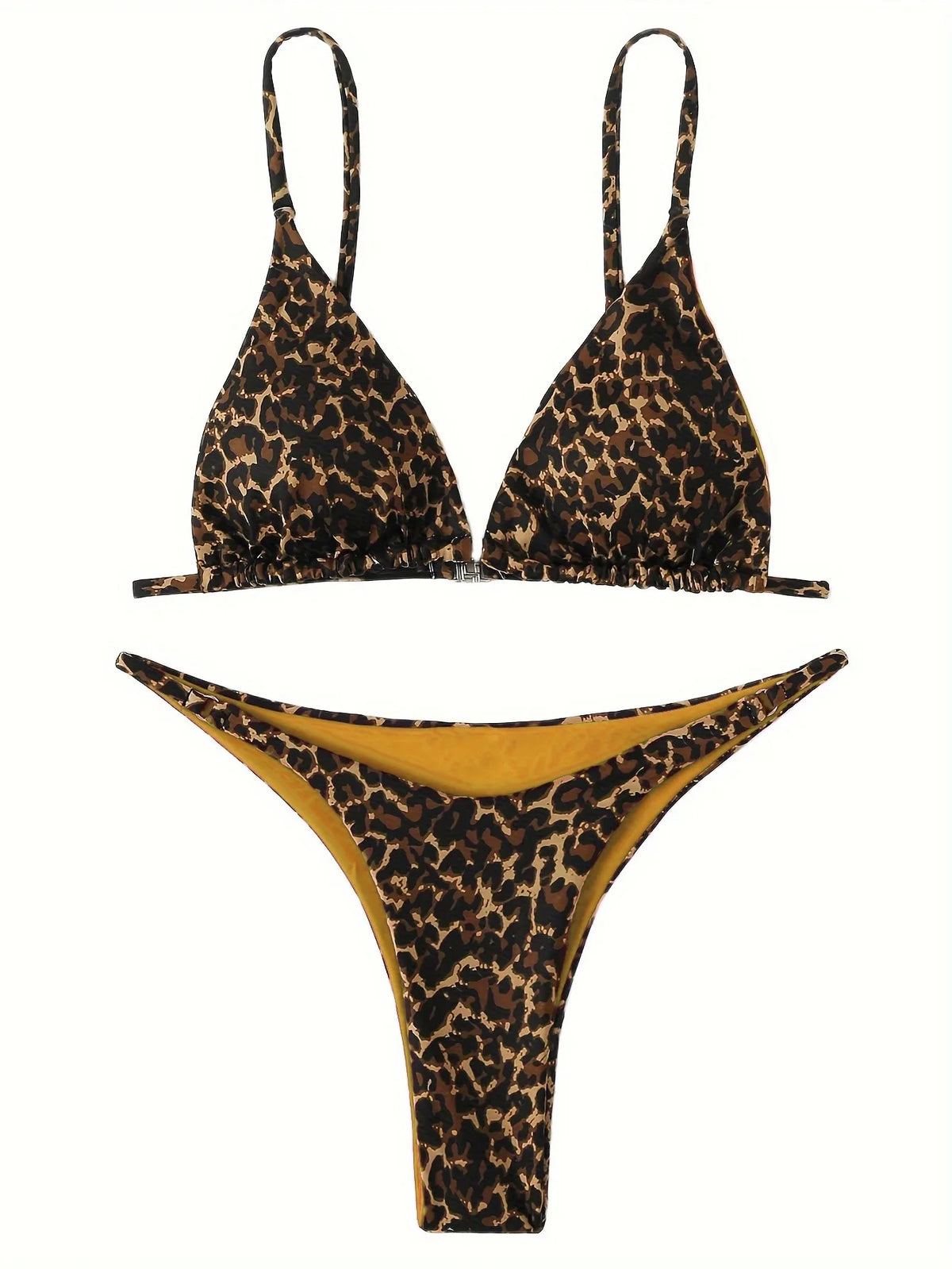 High Cut Micro Bikini Women Brown Leopard Bandage Push Up Bra Swimsuit Sexy Bathing Suit Padded Thong Swimwear Biquini 2026