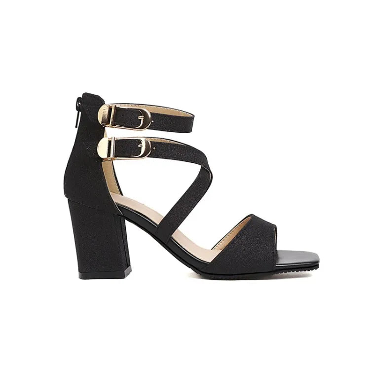 Fashion Cross Strap High Heels Sandals Party Wedding Bridal Shoes Summer Gold Silver Ladies Sandal Women