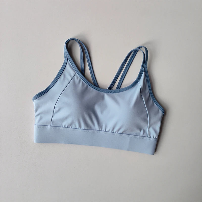 Women's Summer Shock-absorbing Running Yoga Tank Top with a Beautiful Contrasting Sports Bra and a Professional Pilates Bra