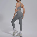 Women's Yoga Set Sports Fitness Running Beautiful Back Slim Fit Bra Hip-lifting High Waist Pants Workout Training Gym Suits