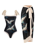 2026 String One Piece Swimsuit & Vent Skirt Padded Sexy Swimwear Women Bathing Suit Female Swimming Summer Beachwear Bodysuit