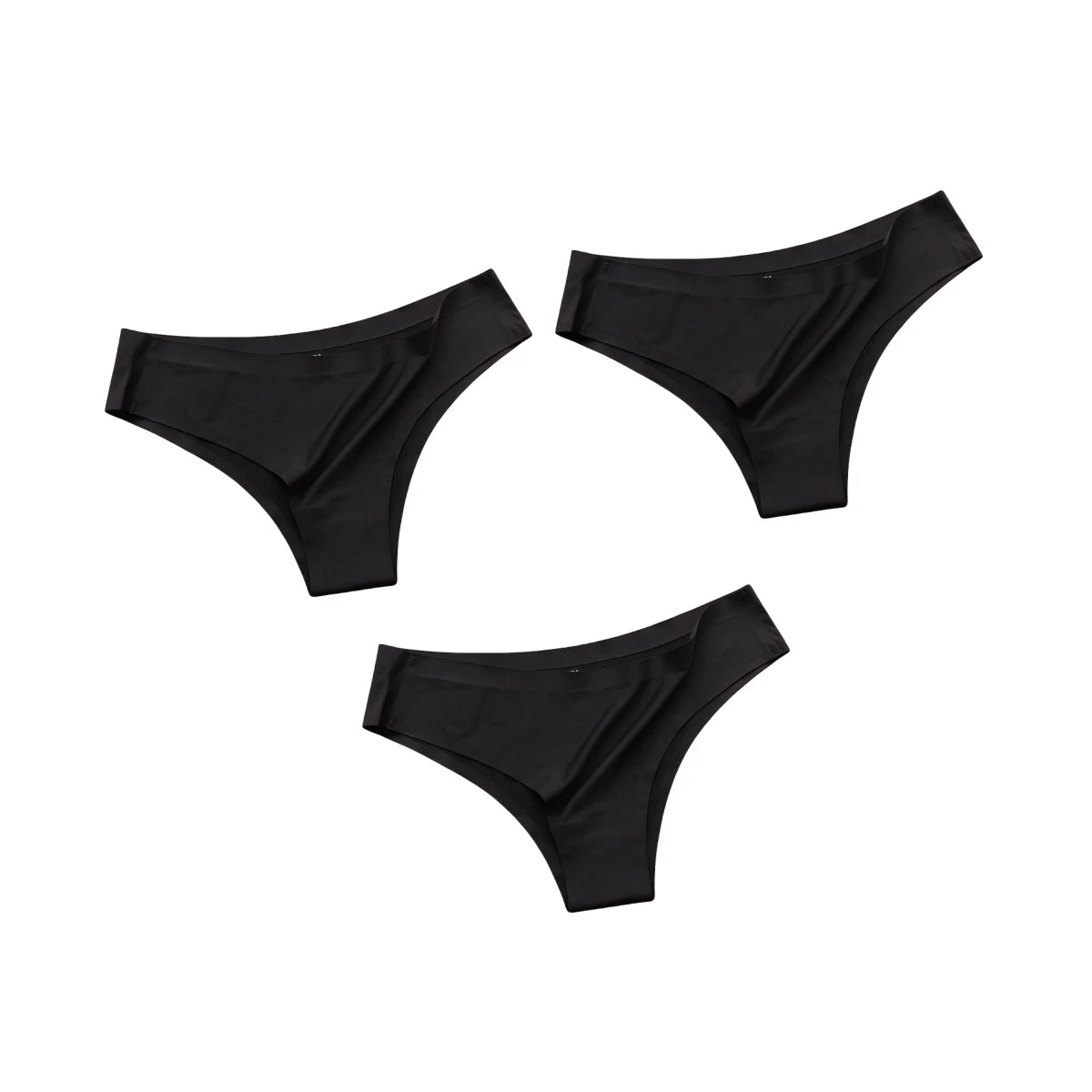 3Pcs/Set Seamless Panties Women Underwear Ice Silk Underpants Low Rise Female Solid Color Ultra-thin Sexy Lingerie