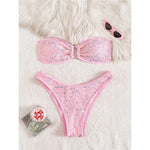 Sequins Shiny Bling Bandeau Bikini Female Swimsuit Women Swimwear Two-pieces Bikini set Brazilian Bather Bathing Suit Swim K7311