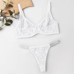 Sexy Floral Lace Womens Lingerie Set Breathable Erotic Bra And Briefs Sets Panties Thong Plus Size Underwear B C D E F Cup