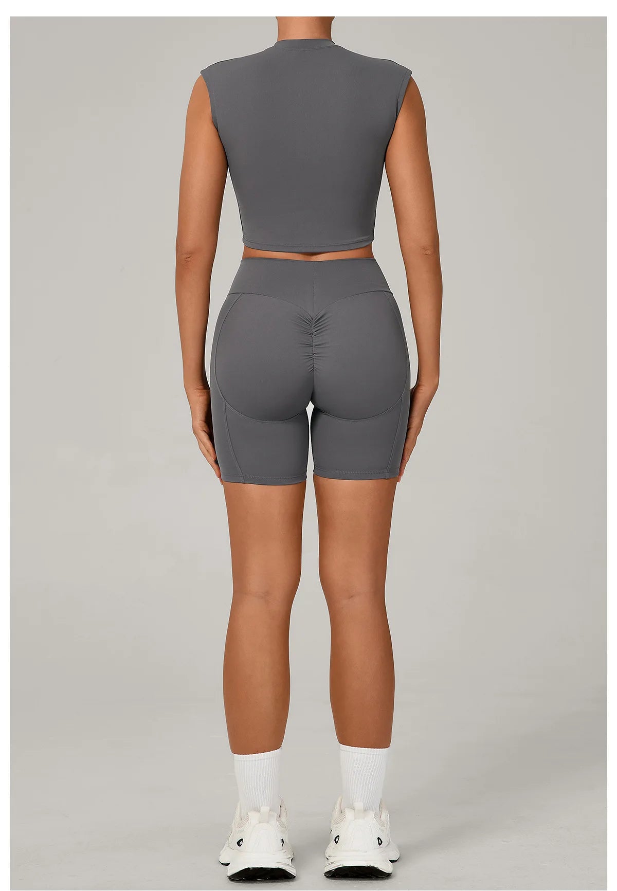 Naked Yoga Sets Women Quick Drying Slim Sports Shirt Fitness Suit Outdoors Sport High Waist Shorts Tight Running Workout Clothes