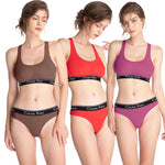 Fashion Bottoming Tops Letter Print Women‘sBra ThongUnderwear Set Sexy Beauty Back Vest Top Seamless Sleep Lingerie Suit