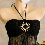 Sexy Holiday Two Piece Bikinis Sets Swimwear Women White Black Metal Buckle Push Up Mesh Top Bathing Suit Thong Bikini Set 2026