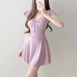 Jumpsuit Style Swimsuit for Women Slimming Down and Covering The Belly with Small Chest Gathering Together for Vacation Swimsuit