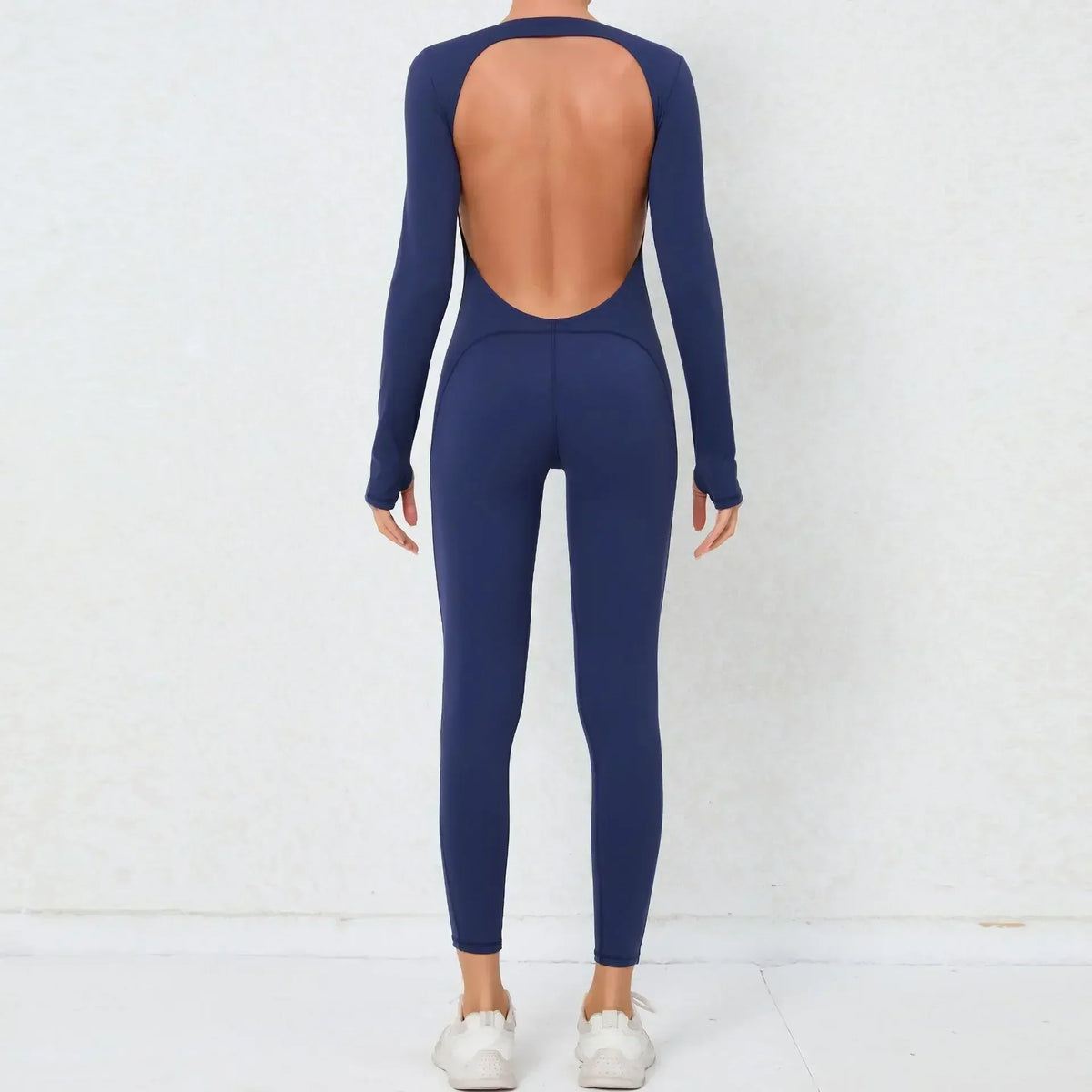Women's Seamless Yoga Jumpsuits Backless Sexy Long-Sleeved One-Piece Butt-Lifting Gym Nude Feel Workout Gym Training Bodysuits