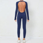 Women's Seamless Yoga Jumpsuits Backless Sexy Long-Sleeved One-Piece Butt-Lifting Gym Nude Feel Workout Gym Training Bodysuits