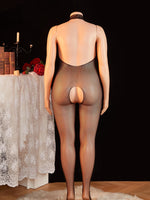 Women's Netted Bodysuit Open Crotch High Cut One Piece Teddy Sexy Lingerie Fishnet Leotard Erotic Costume