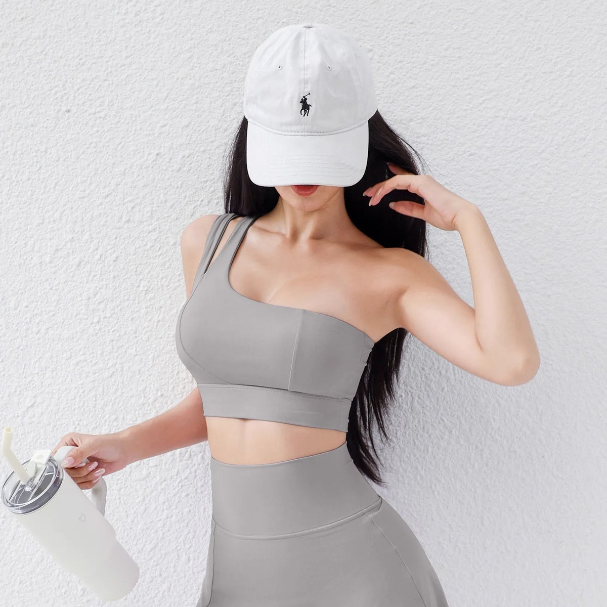 Women's Summer Asym Bra: Moisture-Wicking & Removable Cups w/Athleisure Cut