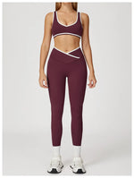 Yoga Set2 Pieces Workout Outfits Fitness Sportswear Gym Tracksuit High Waist Leggings Sports Bra Athletic Wear Women Clothes