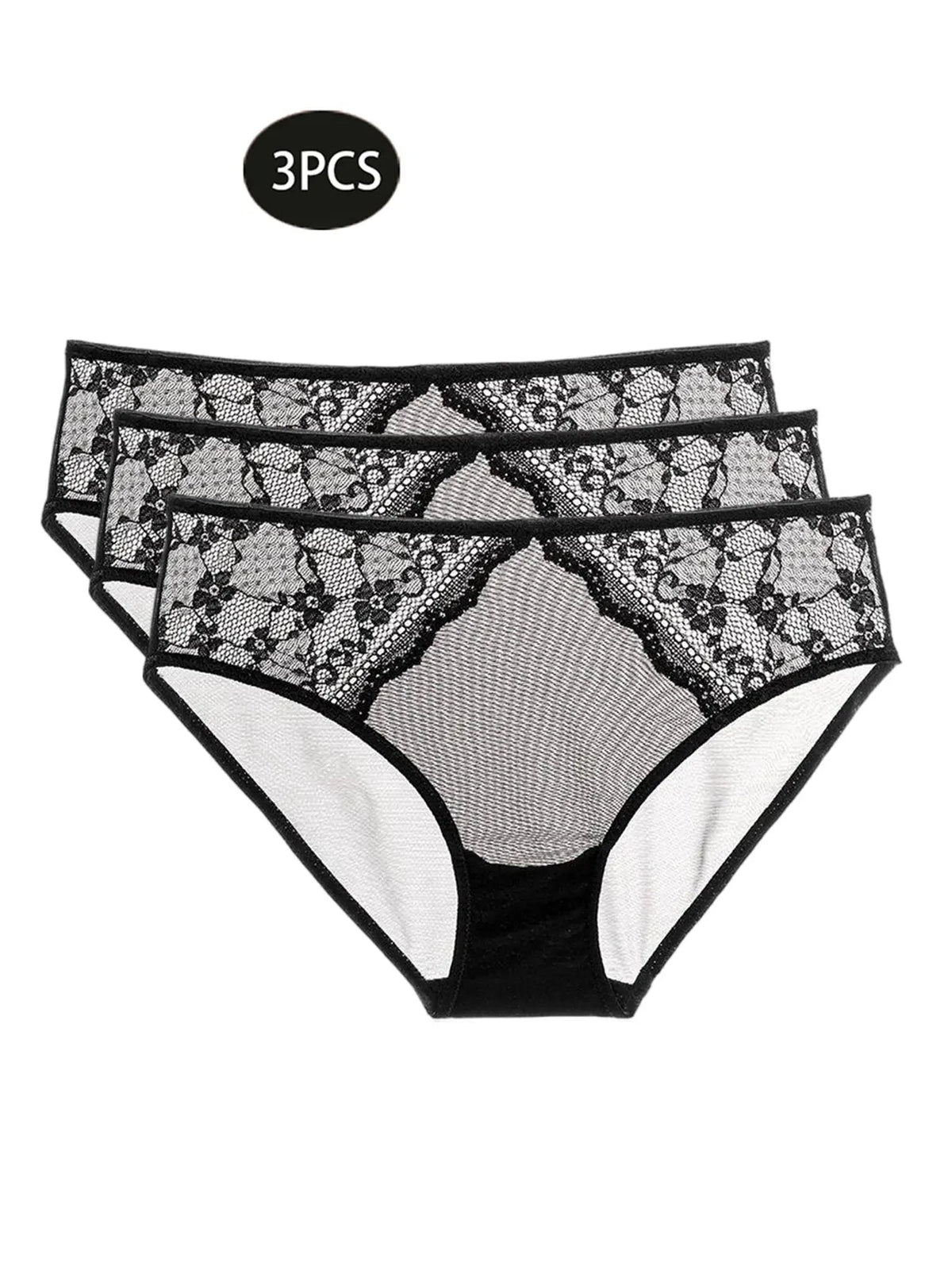Hip-Hugging Panties, Feminine Butt-Lifting Briefs, Mid-Waist Ultra-Thin Lace Panties, Sexy Hollow-Out Panties