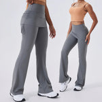 Flare Leggings Women Yoga Pants Bell-bottoms Yoga Trousers High Waist Fitness Pants Stretch Gym Wide Leg Yoga Leggings