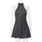 Wave Point Dress Summer New Women's Fashion Hanging Neck Mini Skirt Pure Desire Off Shoulder Spicy Girl Short Skirt Party Dress