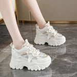 Breathable Mesh Platform Sneakers Women Spring Thick Bottom Non-Slip Casual Shoes Woman Lace-Up Chunky Sole Sports Shoes Ladies