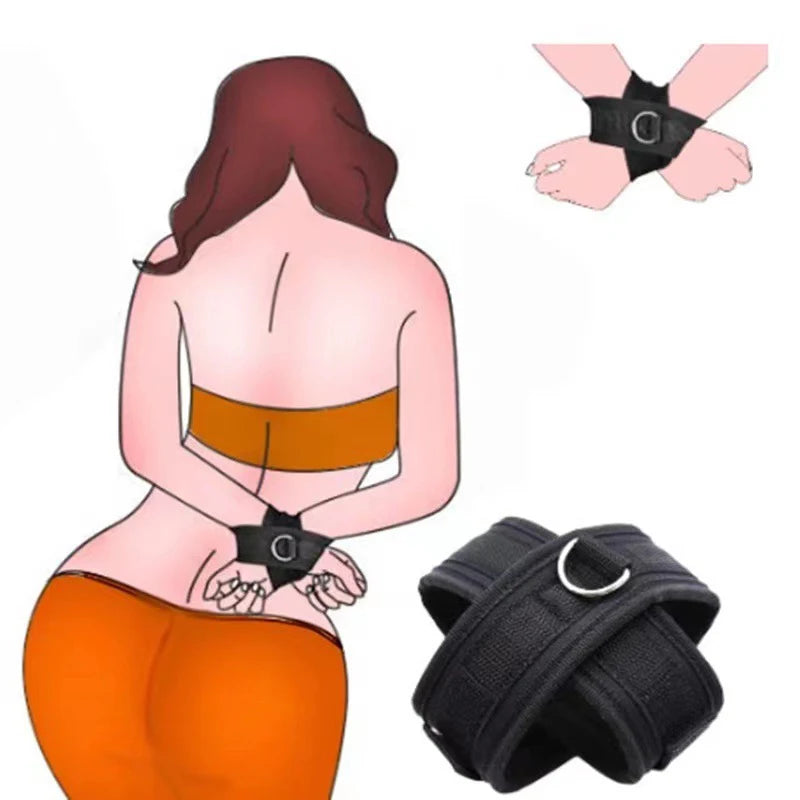 Cosplay Sex Leather Bondage Kit BDSM Restraints Fetish Erotic Sex Toys Couples Women Bandage Slave CollarsHandcuffs Adult Game