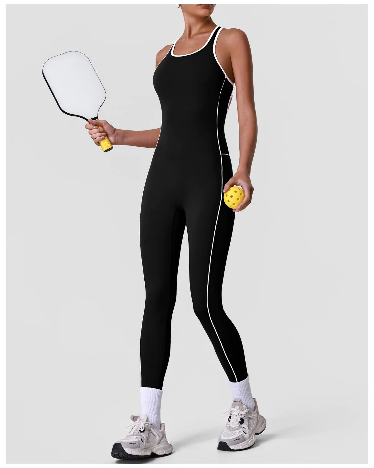High Stretch Body Shaping Yoga Jumpsuit Women Black Patchwork Hollow Out Back Cross Fitness Sports One Piece Workout Bodysuits