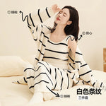 Women Autumn Winter New Half Velvet 3 Piece Pajama Set Thick Plush Loungewear with Bathrobe Soft Cozy Casual Home Sleepwear