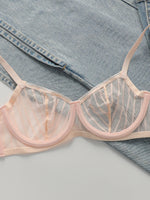 Women's Sexy Embroidered Lace Underwear With Steel Rims Push Up Breathable And Comfortable Close Fitting Underwear Set YS2864