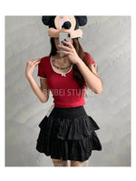 Cake Skirt White Fluffy High Waisted Girlish Style Short Half Skirt Black Ballet Skirt Fashion Sweet Korean Women 2026 New 55OK