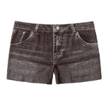 Denim Shorts Women Shorts High Stretchy Imitation Denim Short Leggings with Pockets Tight Fitting Summer Shorts