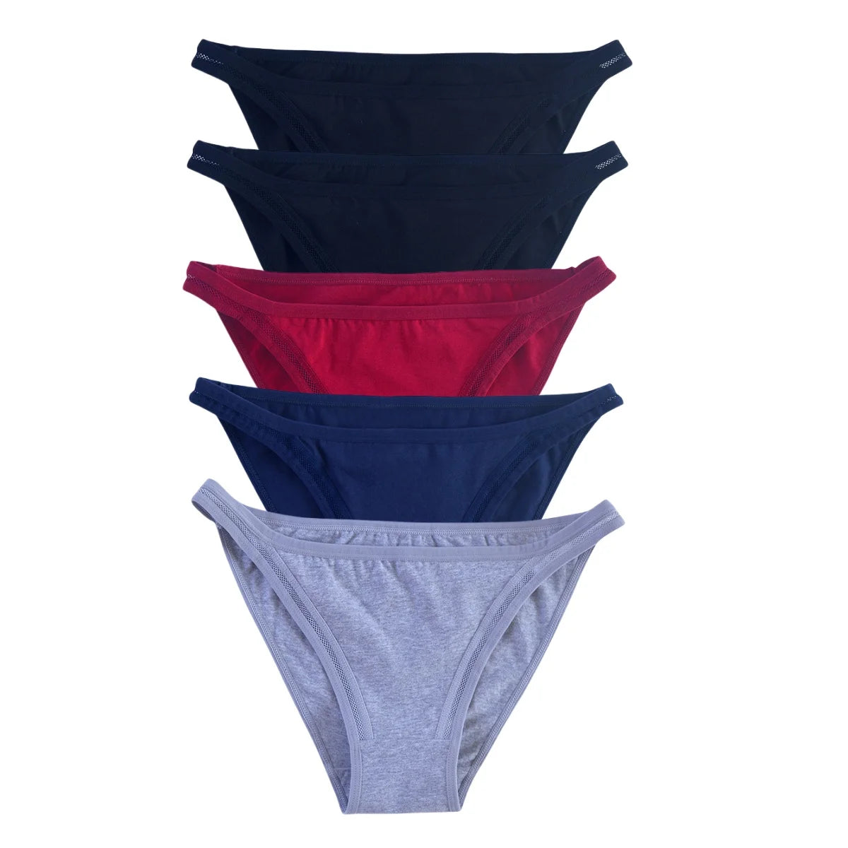 5Pcs/Set Cotton Panties Women Low Rise Briefs Solid Color Underwear Comfort Breathable Underpants M-XL Sexy Lingerie