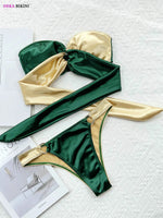 DEKA Brazilian Bikini Set Sexy Push Up Patchwork Swimwear Women Bandage Swimsuit High Waist Biquini Contrasting Bathing Suit