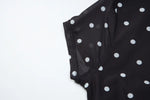 FDYOUI Chic Square Collar Black T-shirts Women's Summer Short Sleeve Polka Dot T Shirt 2026 Girls Clothes Slim Ruched Crop Top