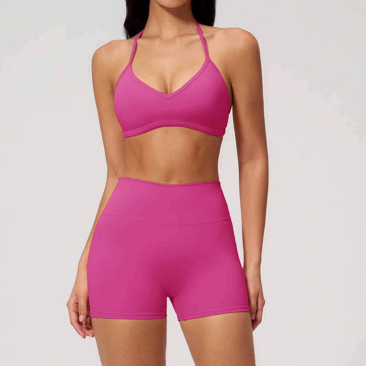 New Tight Yoga Set Women Breathable Quick Drying Sports Bra High Waist Shorts Fitness Suit Outwear Leisure Workout Gym Tracksuit