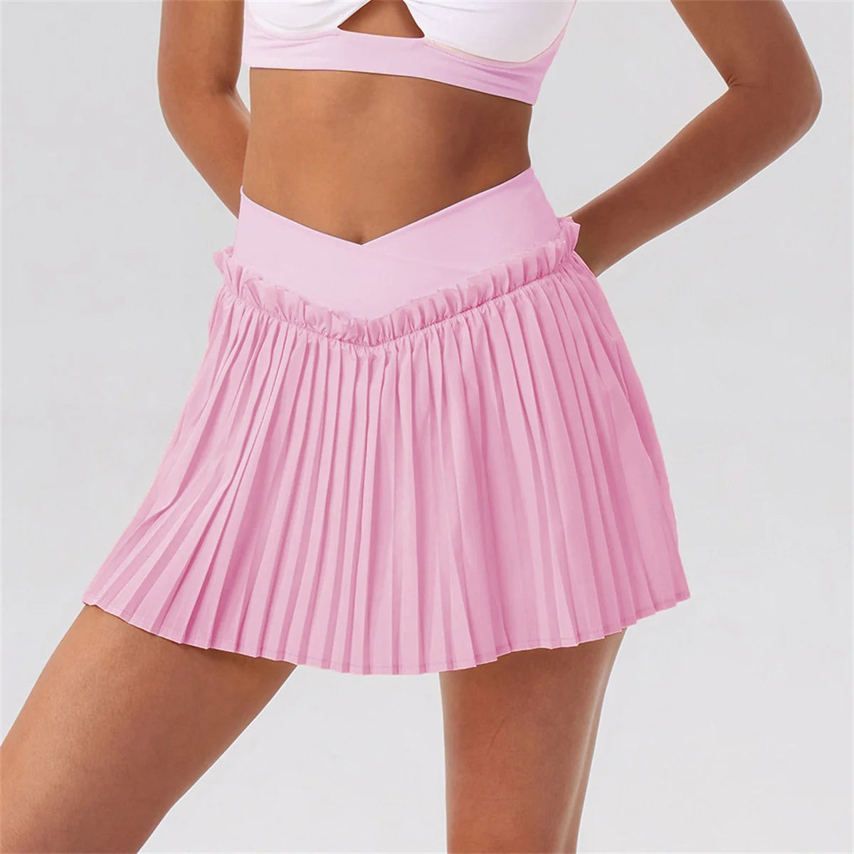 2026 Summer Tennis Short Skort Women Quick Drying High Waist and Abdominal Compression Lace Ruffles Yoga Golf Pleate Mini Skirt