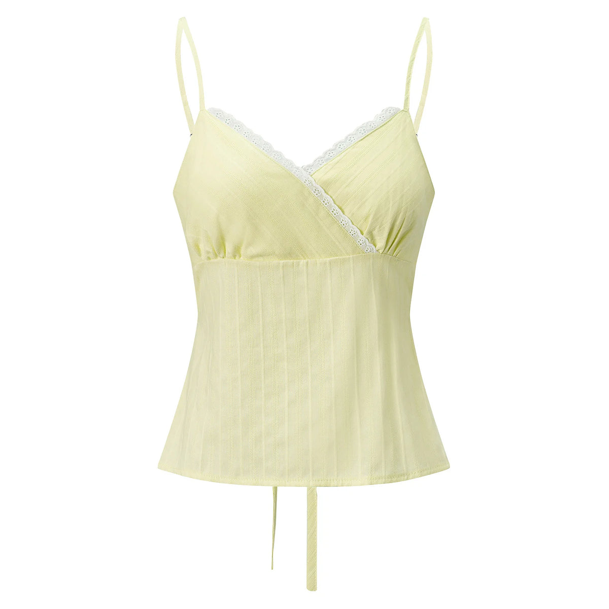Women Camisole Solid Color Sleeveless Tops V-neck Lace Trim Slim Fit Summer Vest for Party Club