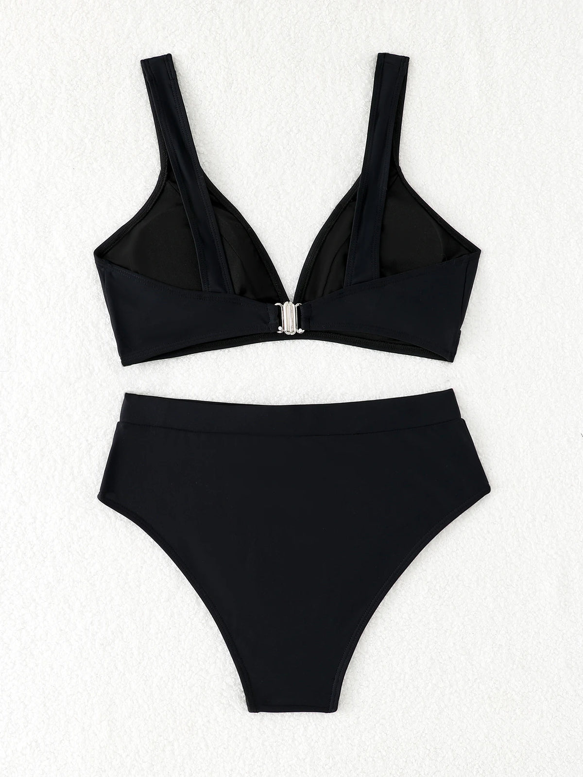 2026 High Waist Bikinis Women V-neck Swimwear Female Sexy Strappy Swimsuit Solid Bathers Bathing Swimming Swim Suit Beachwear
