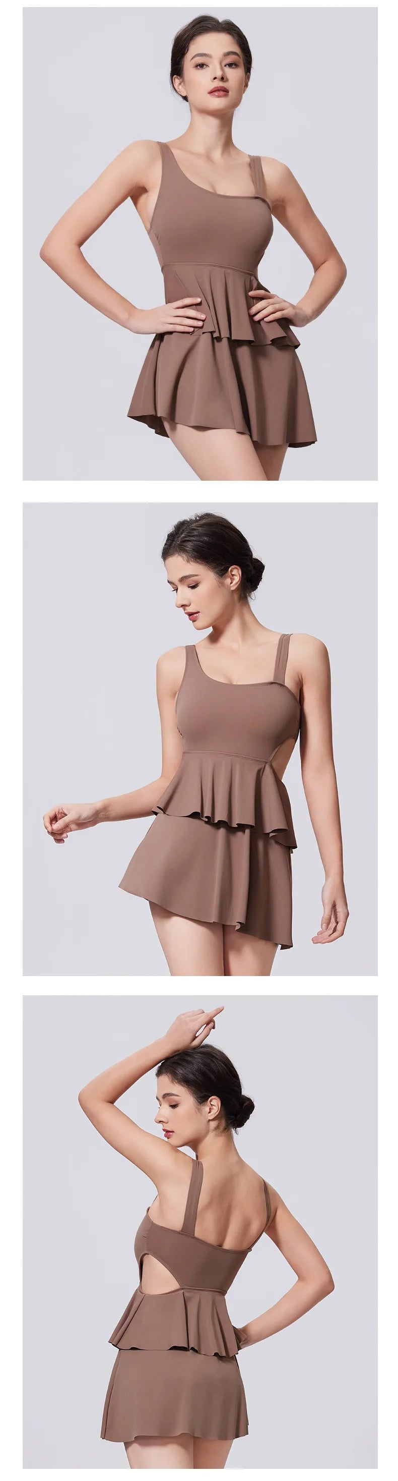 Naked Women's Tennis Dresses Sleeveless Short Cake Skirt Hollow Out Backless Gym Running Trainning Slim One Piece Sports Suit