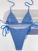 Halter Wrinkled Mini Micro Bikini Women Swimwear Female Swimsuit Two-pieces Bikini Set Brazilian Bather Bathing Suit Swim Lady