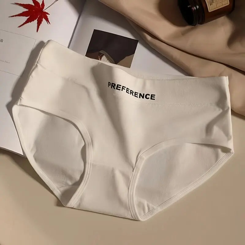1-Pack Women Cotton Panties Mid Waist Briefs in Warm Tan Minimalist Breathable Intimates Ladies Underwear Size M-2XL