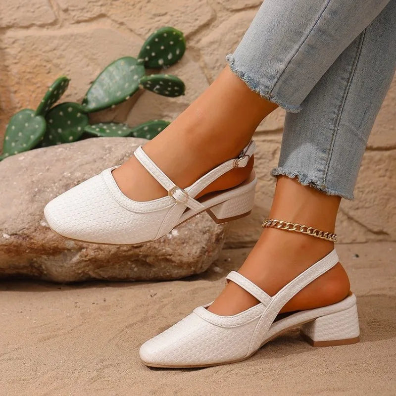 2026 Fashion Versatile Women Shoe Retro Temperament Women Semi Slipper Soft Sole Versatile Sandals Comfort Easy Wear High Heel