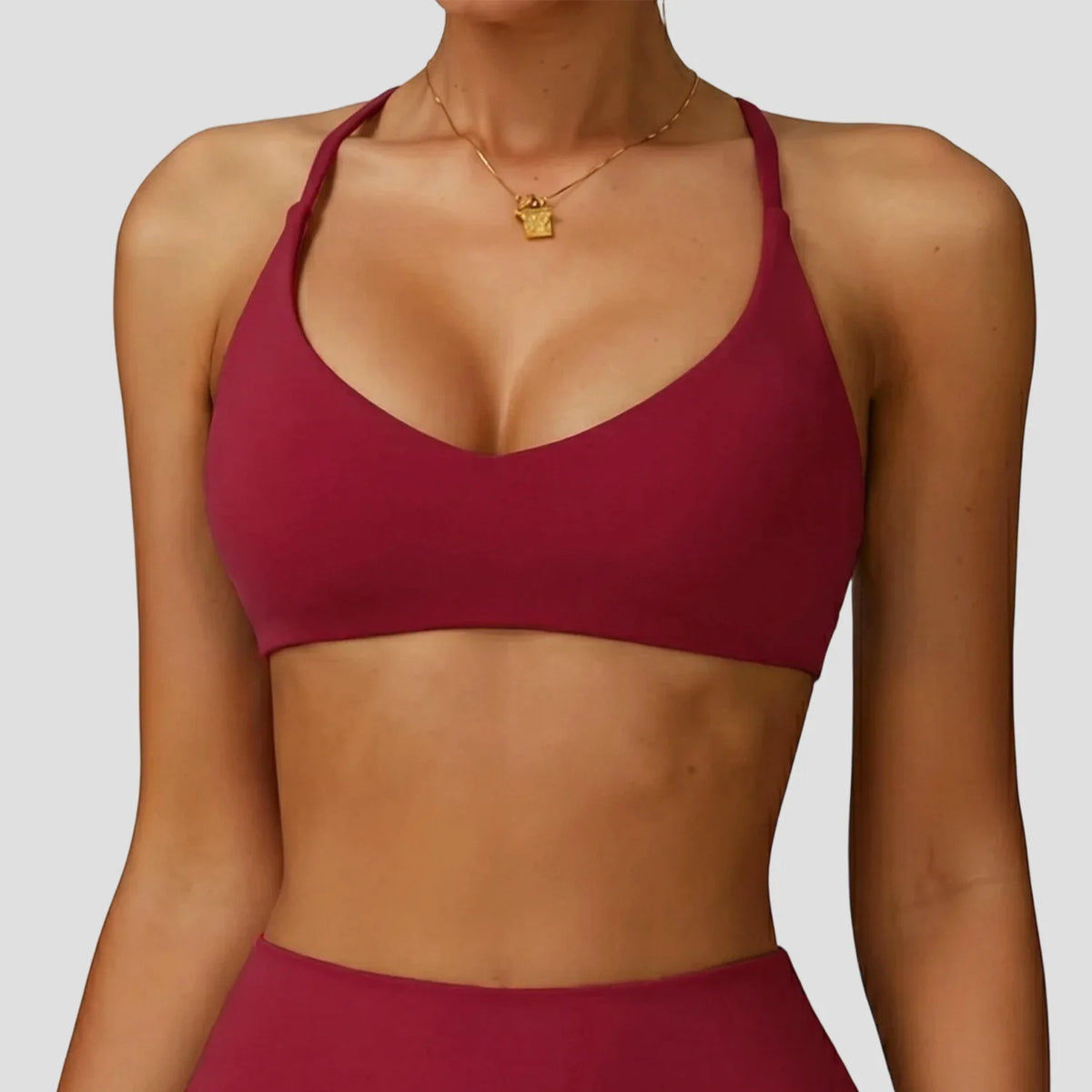 Sports Bra HighSupport Women Gym Underwear Push-up Back Cross Yoga Crop Top Running Workout Fitness Pilates Solid Color