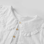 Women Doll Collar Loose Floral/Solid Tops Short Sleeve Button-down Shirts Casual Summer Streetwear
