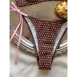 XS - L Sexy Polka Dot Splicing Halter Bikini Women Swimwear Female Swimsuit Two-Pieces Bikini Set Bather Bathing Suit Swim V8208