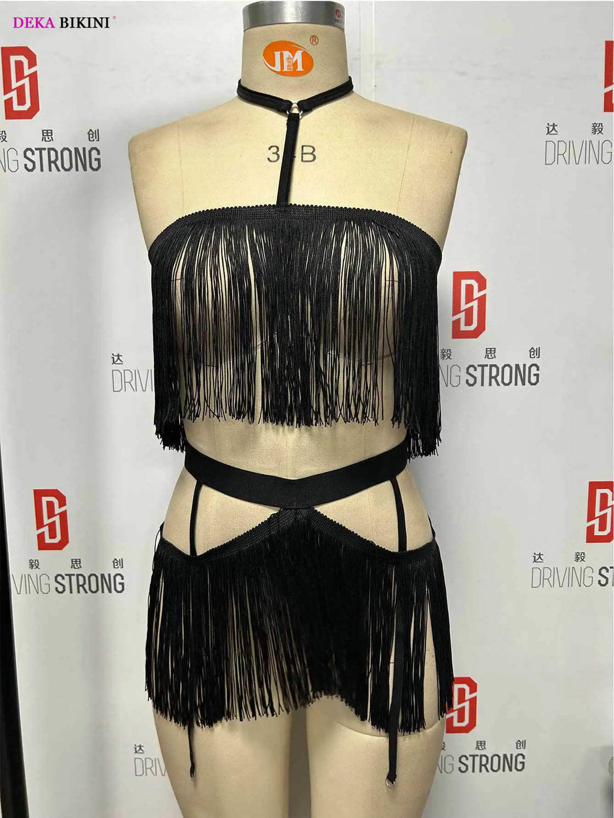 DEKA Black Tassel Bikini Set Swimwear Fringe Halter Female Swimsuit Women Two-pieces Bikini set Bather Bathing Suit Swim