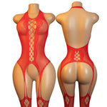 Hanging Neck Bodystockings Erotic Crotchless Lingerie Women FishnetAdult See Through Bodysuit Open Bra Porn Desire Underwear