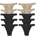 10Pcs/Set Women Seamless Panties Ribbed Underwear Sexy Lingerie High Leg Cut Female Sports Underpants Femme Thongs