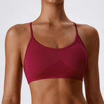 Women Cross Strap Sports Bra Women Push Up Sport Bra Yoga Gym Crop Top Brassiere Fitness Top Seamless Sport Bra Breathable Bras