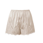 Women Patchwork Lace Satin Shorts Solid Color Low Elastic Waist Mini Bloomers Fashion Casual Summer Streetwear