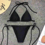 New Sexy Neon Pink Brazilian Bikini Women Swimwear Halter Swimsuit Female Two-Pieces Bikini Set Bather Bathing Suit Swim V1312
