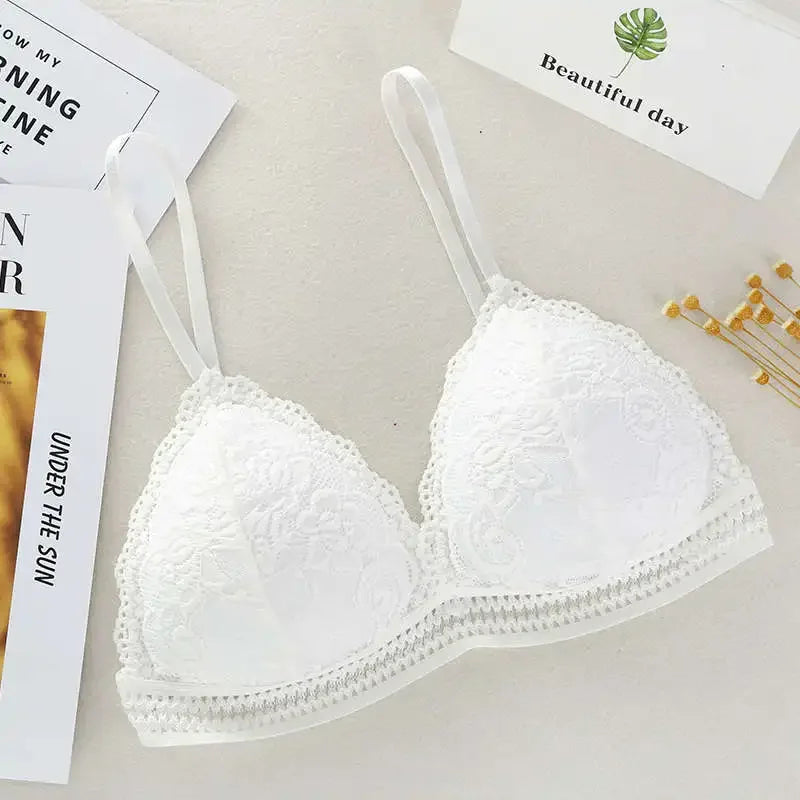 Lace Bralette Women Sexy Lingerie Non-wire Bra Triangle Cup Female Padded Underwear Push Up Bras