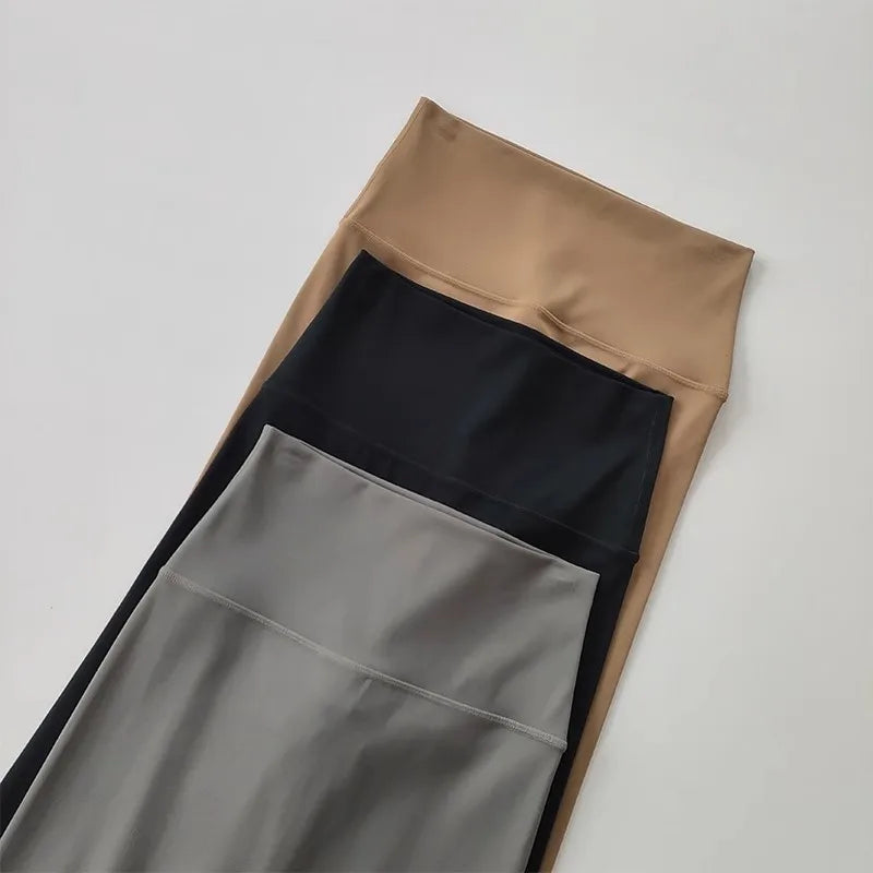 High Waist Women's Yoga Fitness Pants Naked Skin Feeling with Pockets Sports Tight Fit Running Trousers Hip Lifting Pants