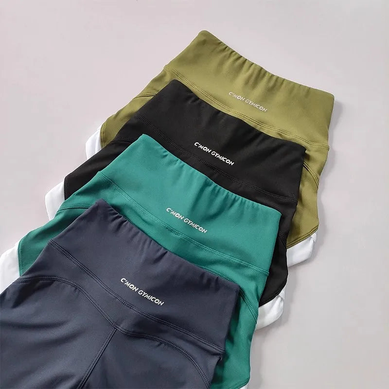 High Waist Women's Yoga Fitness Shorts Breathable Casual Pants Lifting Buttocks Contrasting Color Buttocks Yoga Pants